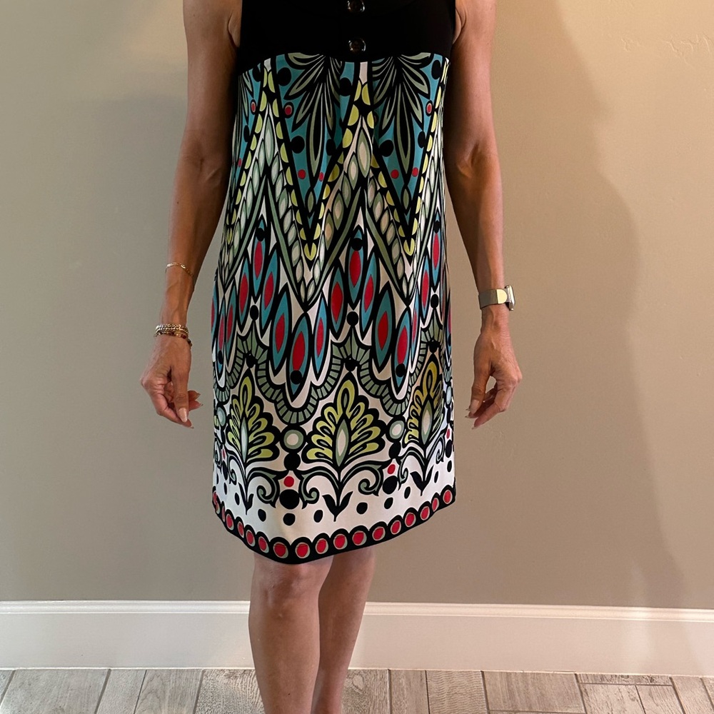 Colorful Patterned Sleeveless Dress